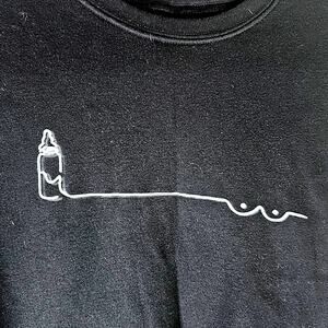 Bobbie Crewneck Sweatshirt Pullover Cotton Bottle & Chest Womens Medium